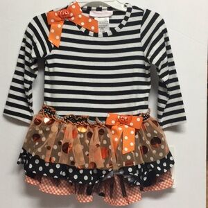 Baby Girl Halloween Fall Dress with Diaper Cover 12 Months NEW